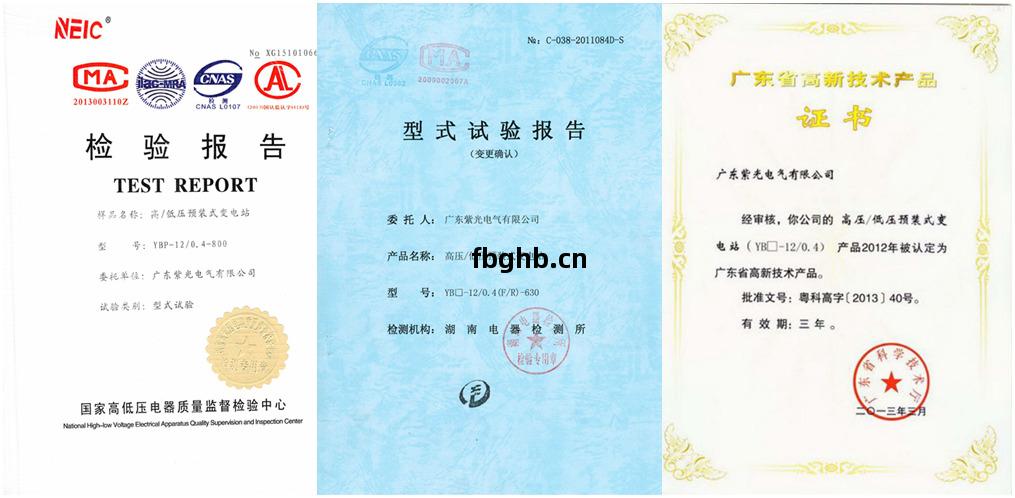 紫(zi)光(guang)電氣(qi)歐式箱(xiang)式變電站(zhan)資質(zhi)證(zheng)書